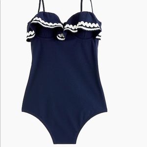 NWOT. J. Crew piquet one piece bathing suit